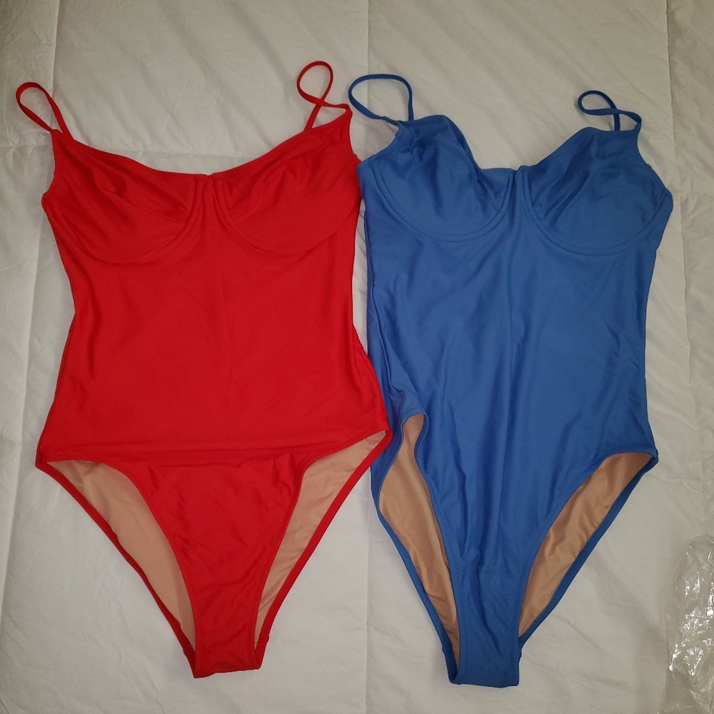 2 Brand New J Crew Underwire One Piece Swimsuits